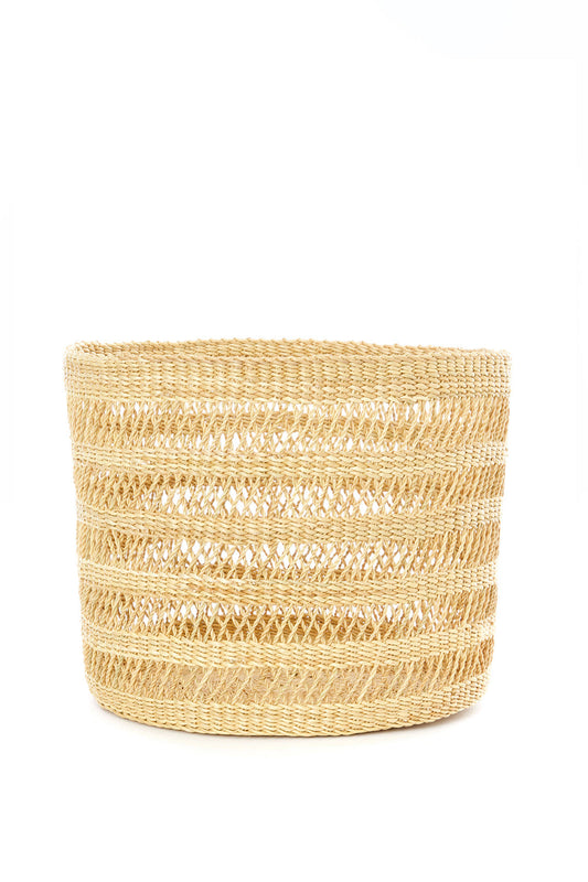 Lace Weave Basket Bin from Ghana - Small