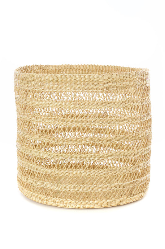 Lace Weave Basket Bins from Ghana - Large