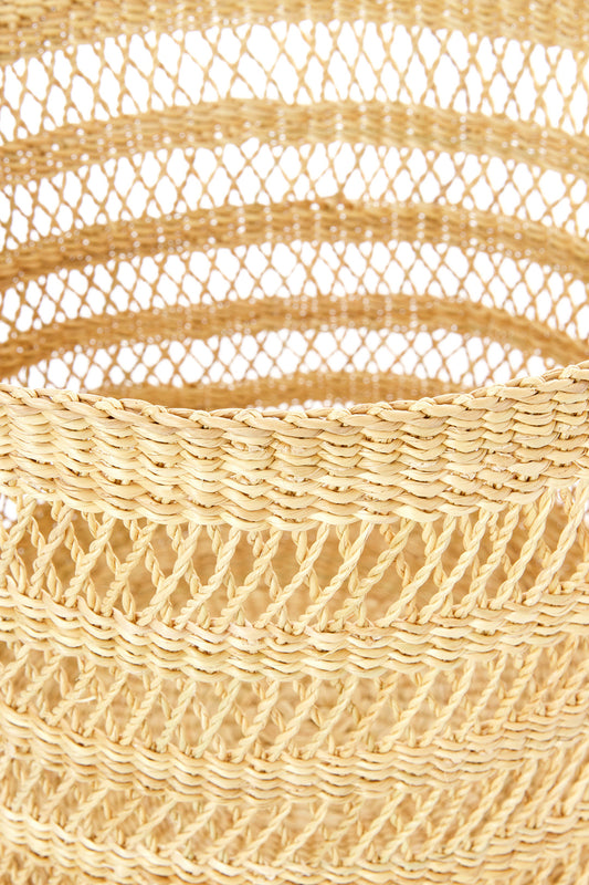 Lace Weave Basket Bin from Ghana - Medium