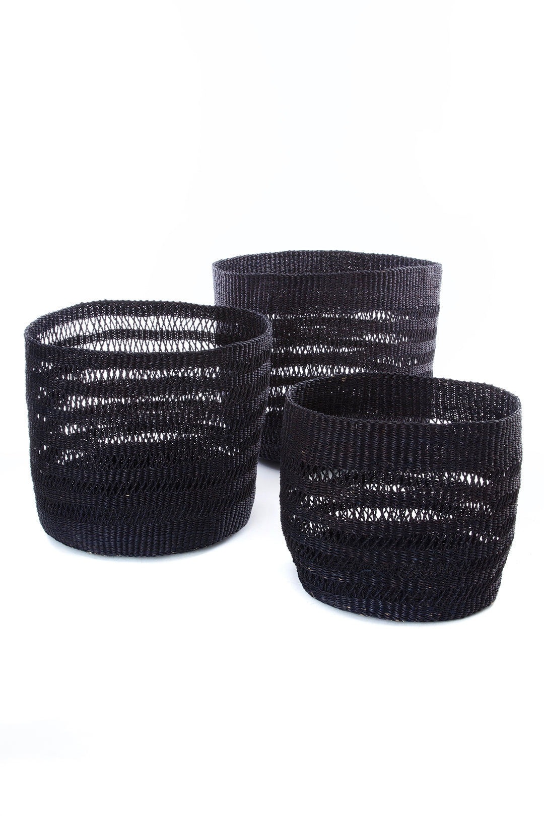 Raven Lace Weave Basket Bin from Ghana - Small