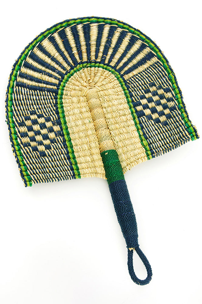 Deep Sea Elephant Grass African Hand Fan
