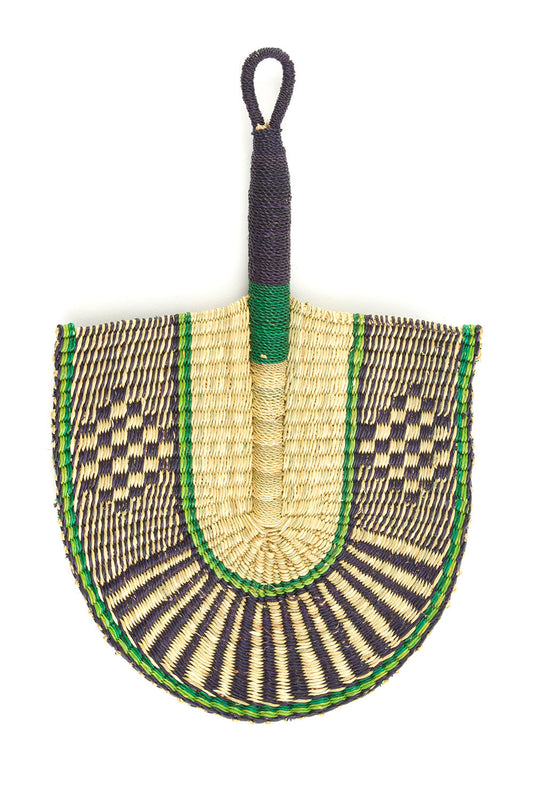 Deep Sea Elephant Grass African Hand Fan