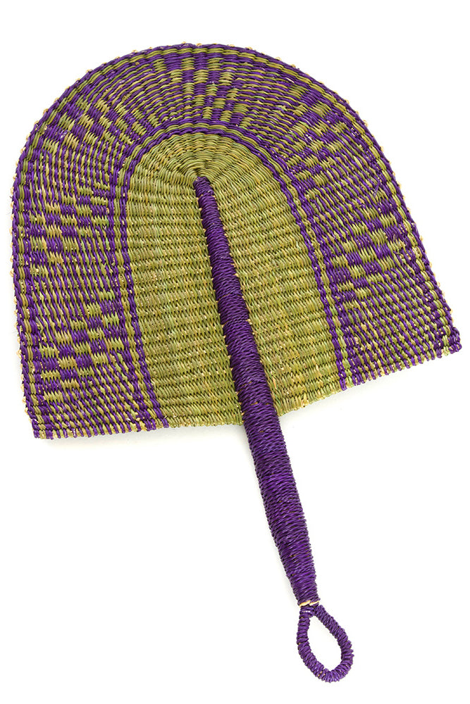 African Violet Elephant Grass Hand Fan