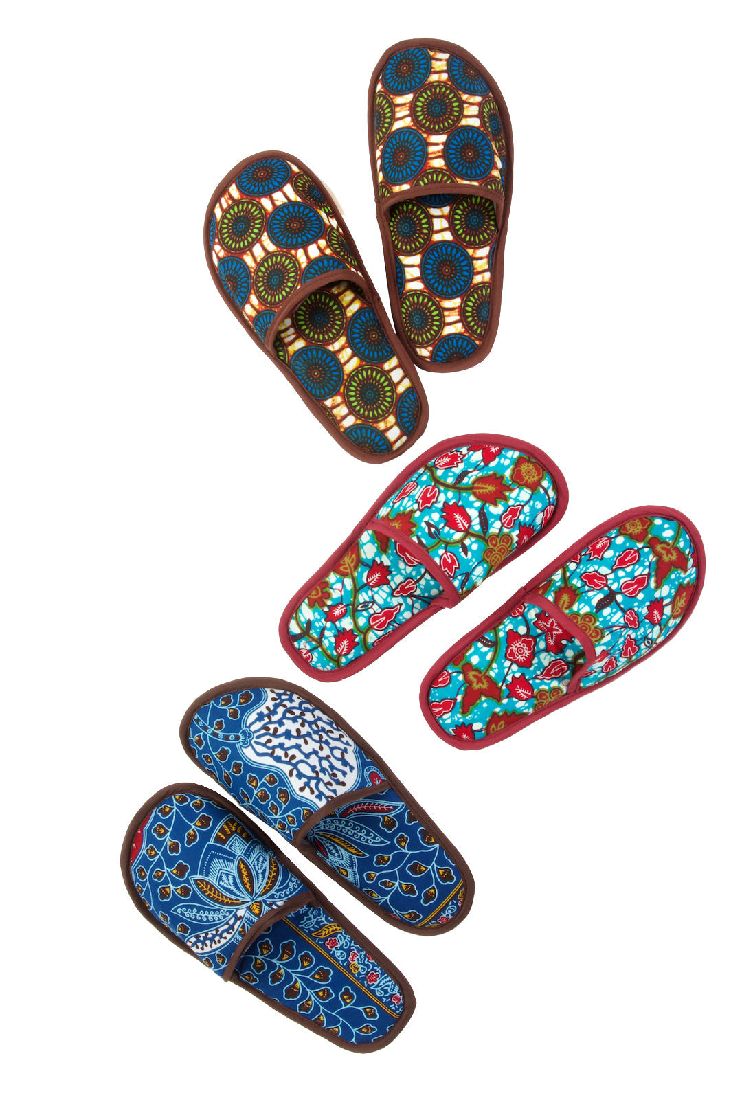 Small Assorted Ankara Cloth House Slippers from Ghana