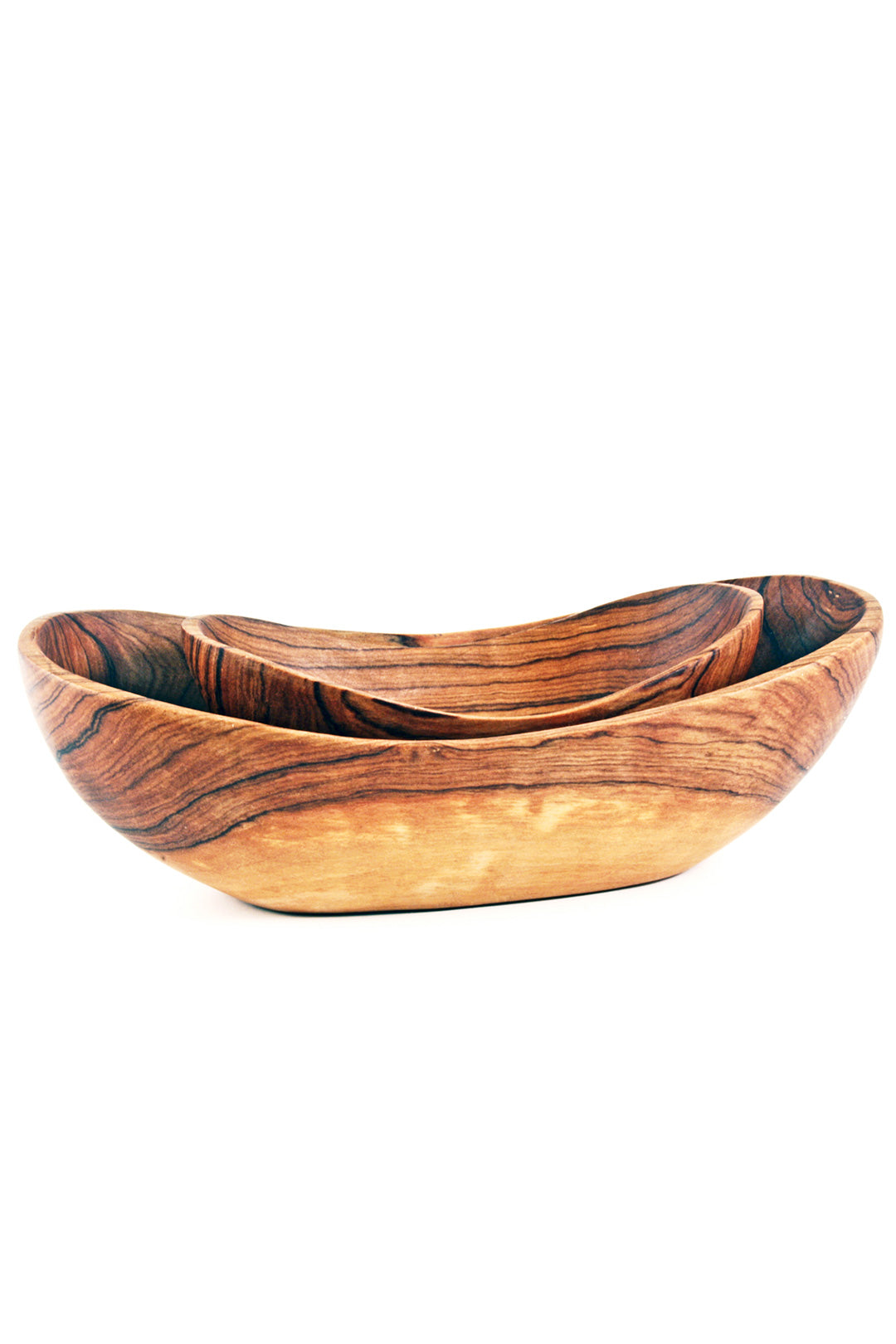 Set of Two Wild Olive Wood Dippy Dip Bowls