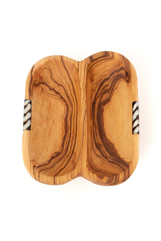 Wild Olive Wood & Cow Bone Side by Side Condiment Dish