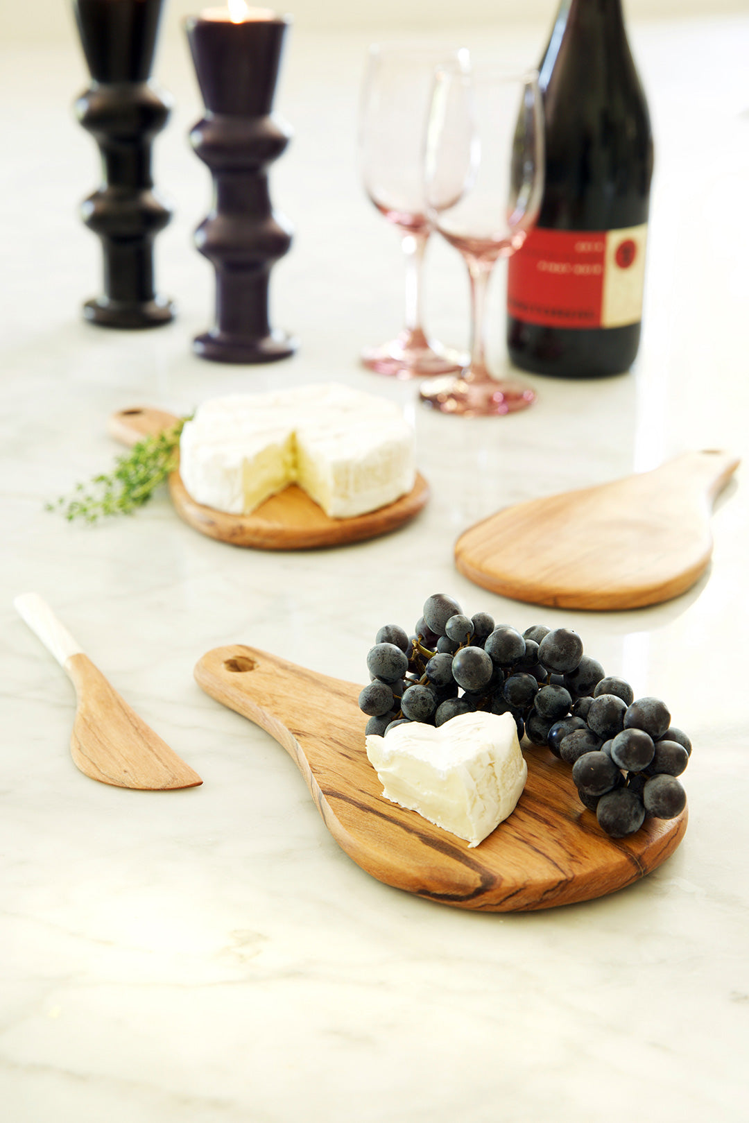 Kenyan Wild Olive Wood Round Fromage Tray