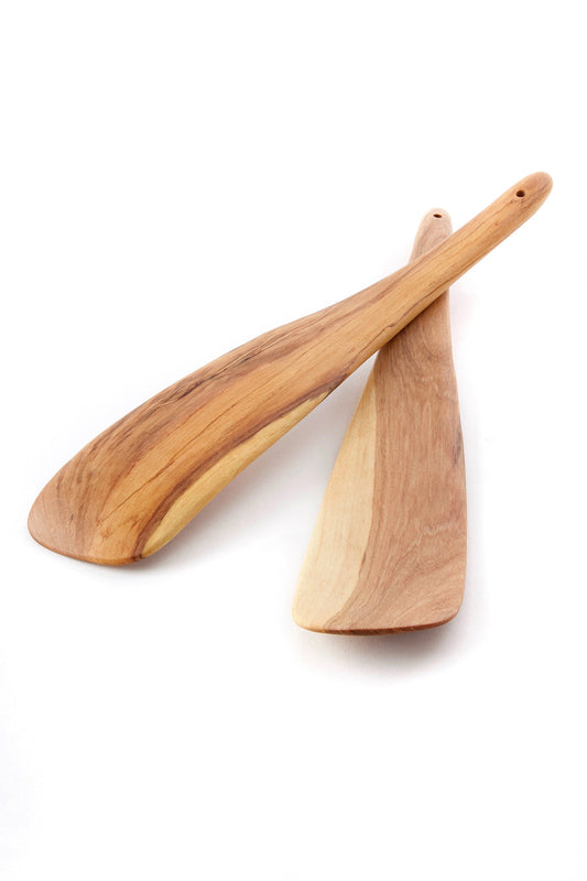 Kenya Wild Olive Wood Kafi Paddle Salad Servers