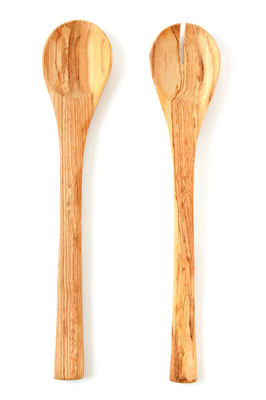 Kenyan Wild Olive Wood Lemongrass Salad Servers