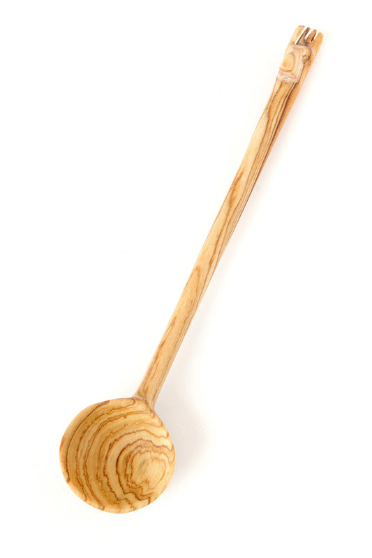 Wild Olive Wood Tea Spoon with Giraffe Handle