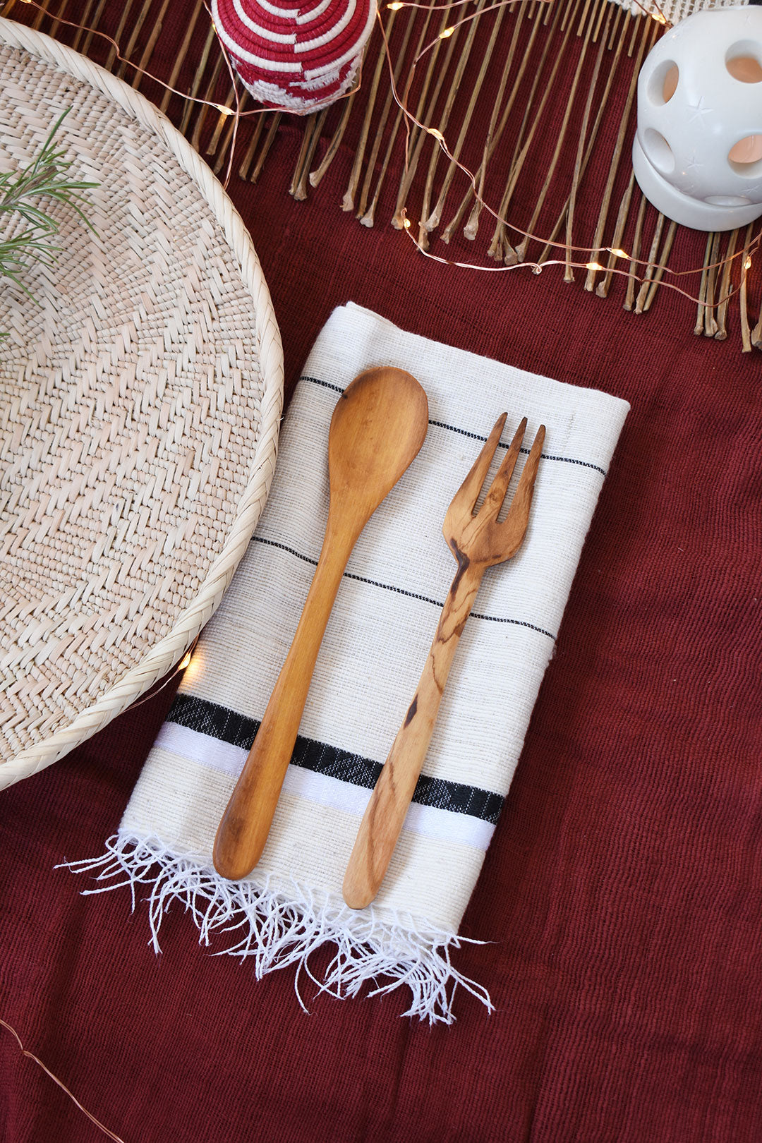 Wild Olive Wood Fork & Spoon Set