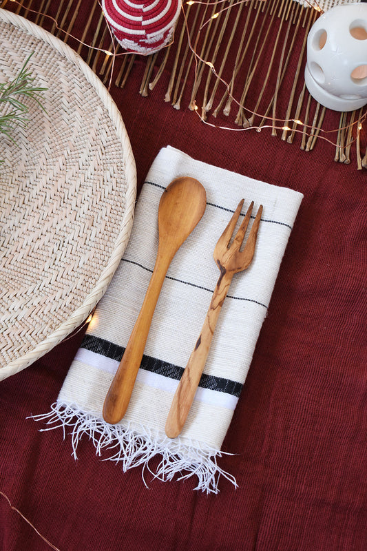 Wild Olive Wood Fork & Spoon Set