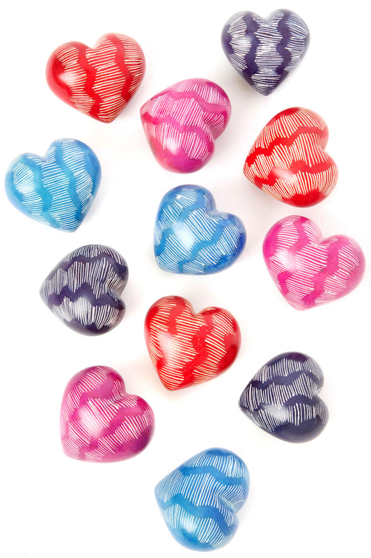 Dozen Heartbeat Soapstone Keepsake Hearts