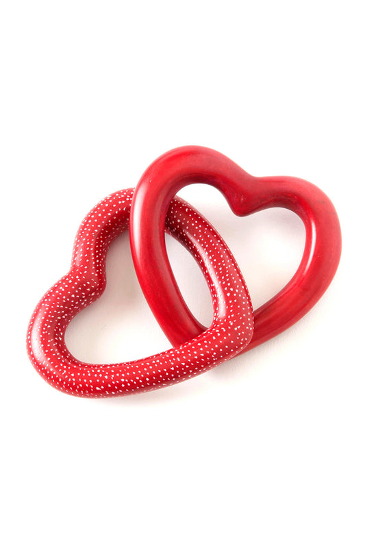 Kenyan Soapstone Interlocking Heart Chain