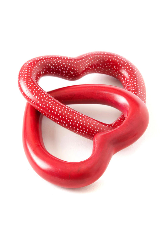 Kenyan Soapstone Interlocking Heart Chain