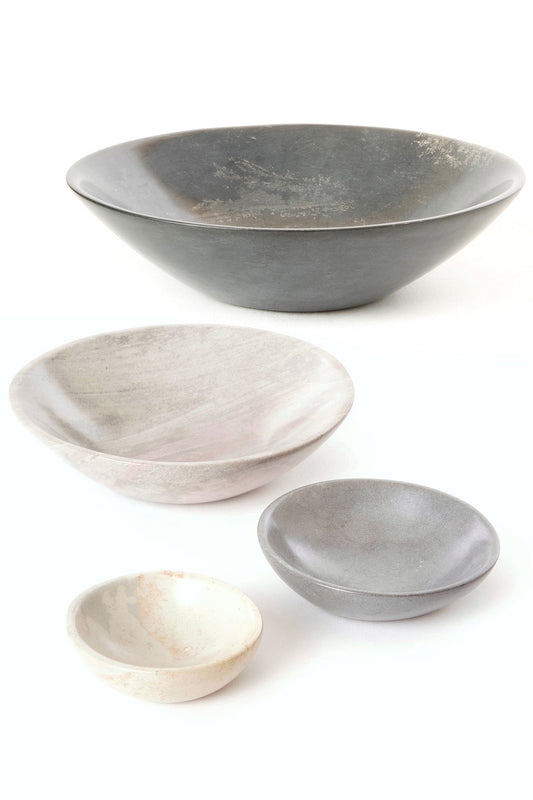 Dove Gray Soapstone Bowls in Two Sizes