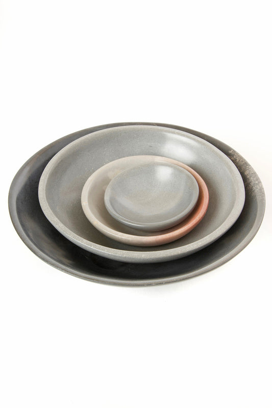 Dove Gray Soapstone Bowls in Two Sizes