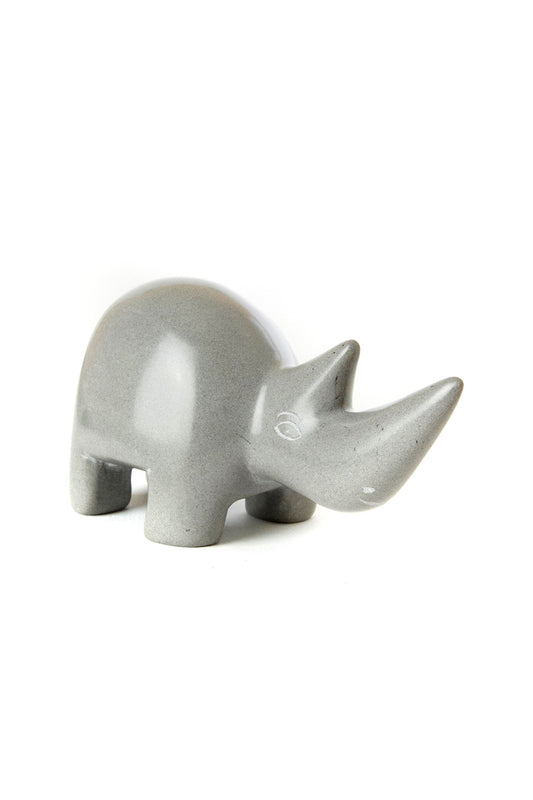 Small Dove Gray Soapstone Rhino
