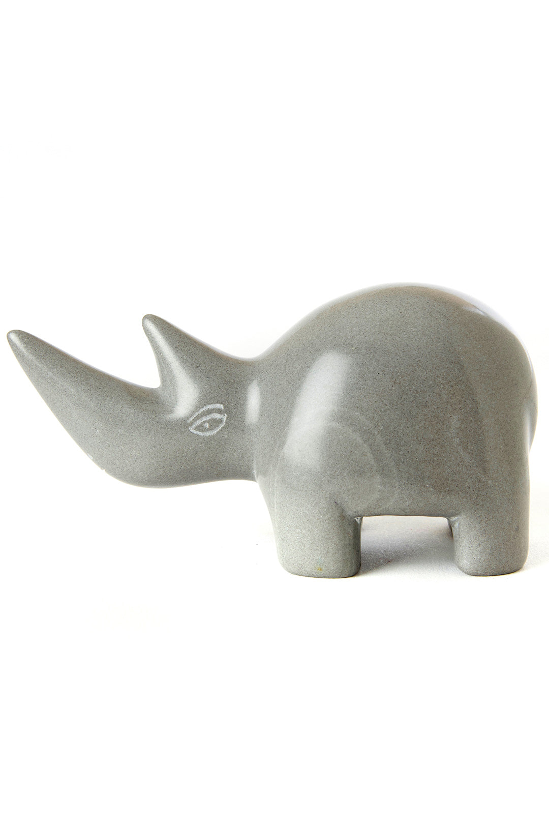 Small Dove Gray Soapstone Rhino