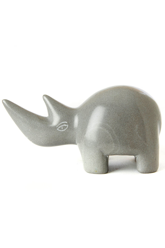 Small Dove Gray Soapstone Rhino