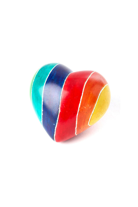 Kenyan Rainbow Soapstone Heart Keepsakes