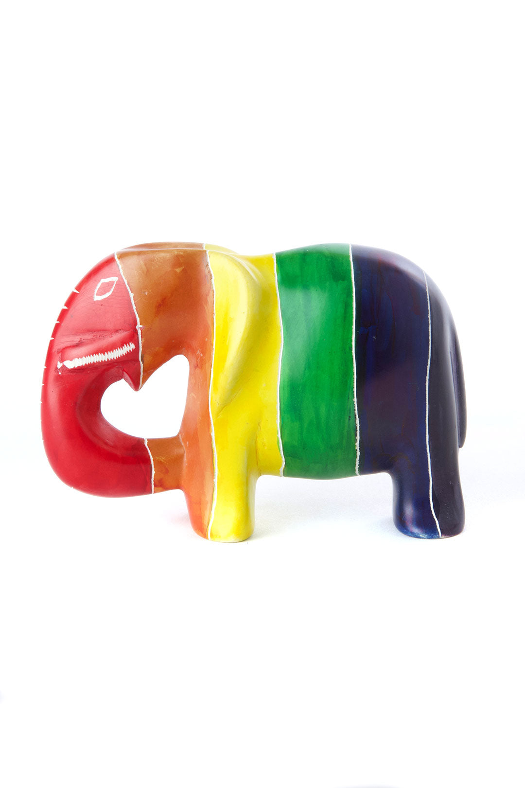 Kenyan Soapstone Rainbow Elephant Sculpture