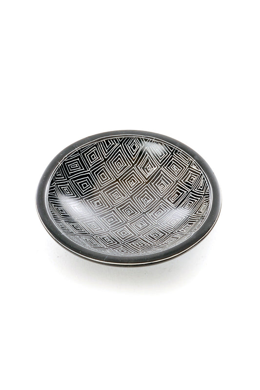 Segou Squares Mudcloth Decorative Soapstone Bowl