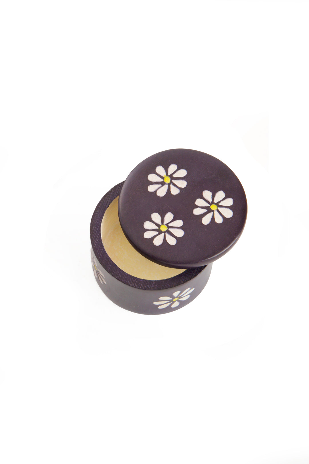 Purple Daisy Print Soapstone Ring Box