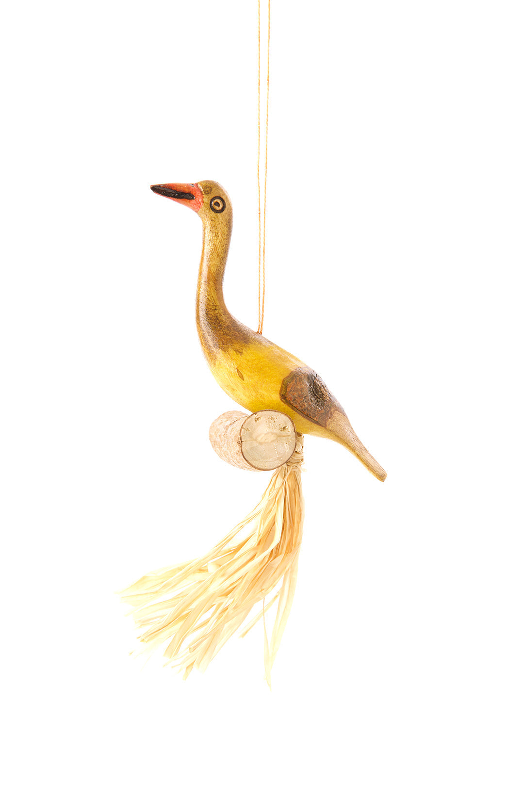Hand Painted Perched Wooden Bird Ornament - Assorted