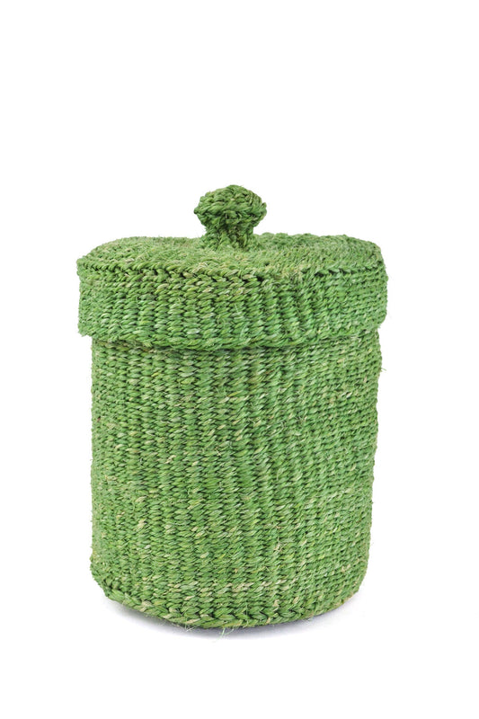 Sage Sisal Lidded Container Basket