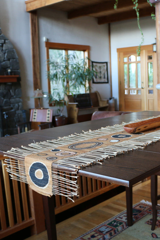 Circle Print Twig Table Runner