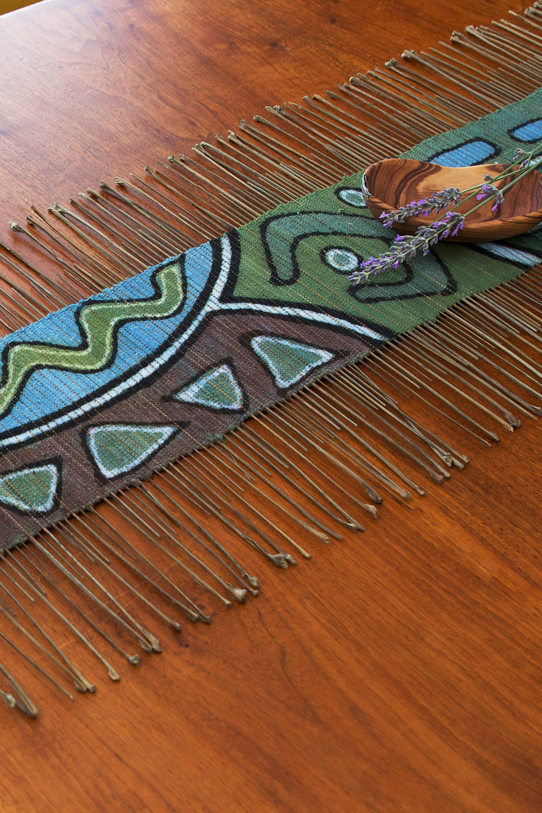 Blue and Green Carnival Twig Runner