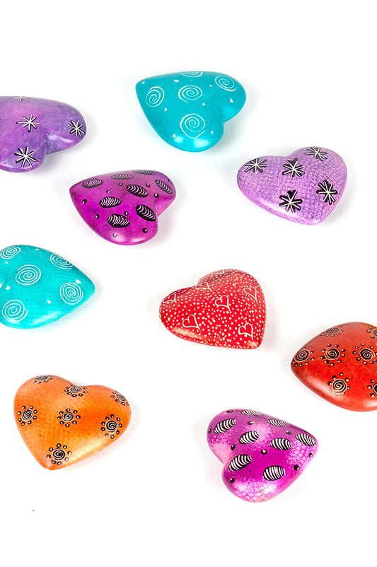 Dozen Miniature Soapstone Hearts