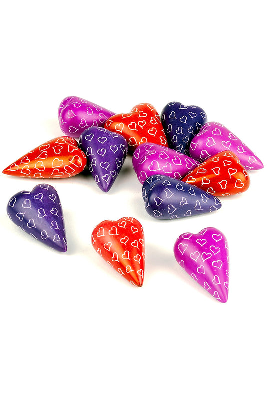 Dozen Kenyan Lovable Soapstone Hearts