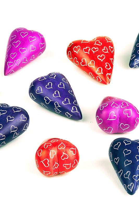 Dozen Kenyan Lovable Soapstone Hearts