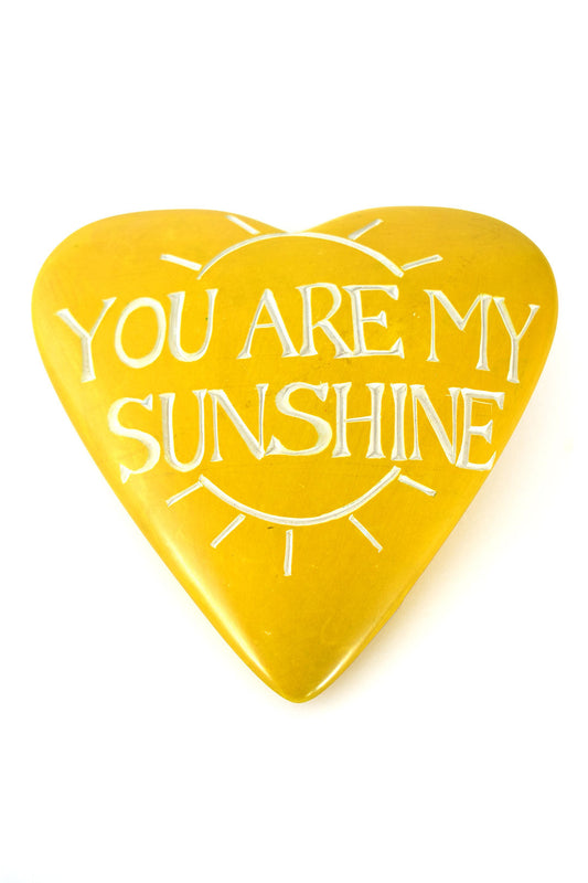 Kisii Stone Celebration Heart: You Are My Sunshine