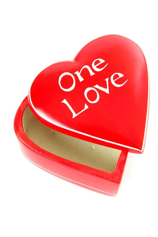 Red One Love Small Soapstone Heart Box