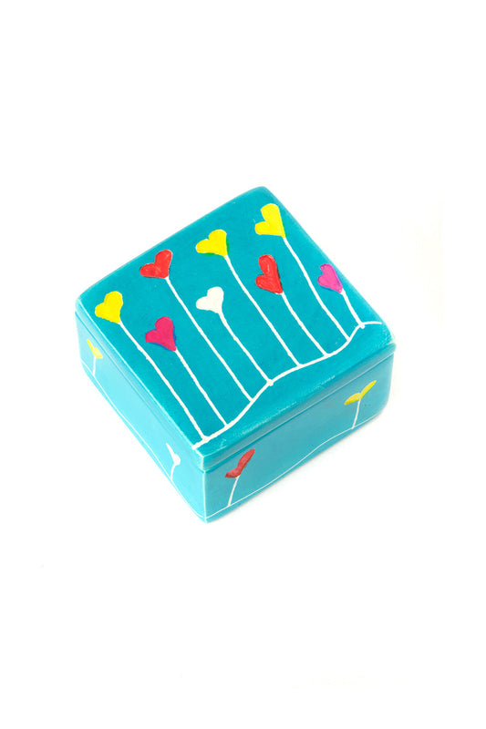 2" Dreamland Soapstone Box in Aqua Blue