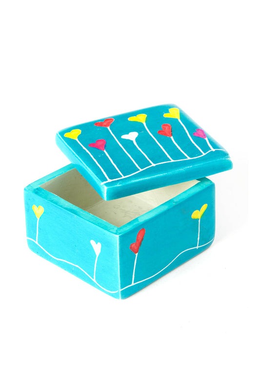 2" Dreamland Soapstone Box in Aqua Blue
