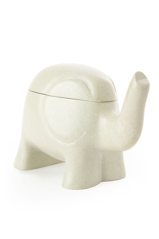 Natural Soapstone Elephant Treasure Box