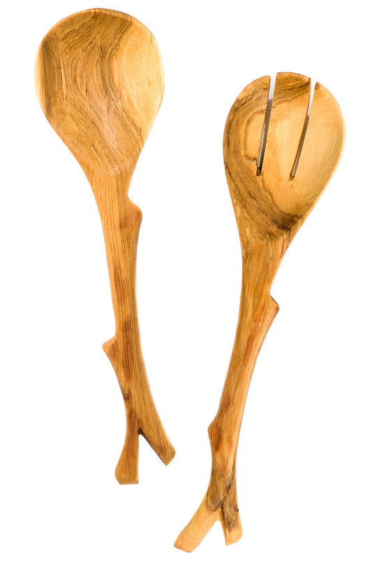 Large Wild Olive Wood Branch Server Set