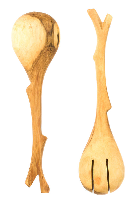 Large Wild Olive Wood Branch Server Set