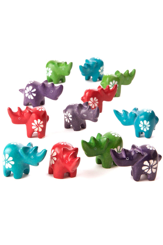 Rainbows & Flowers Dozen Miniature Rhinos