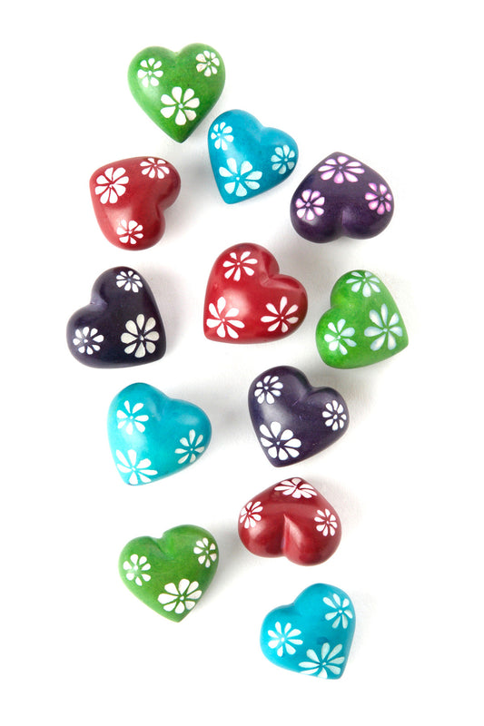 Rainbows & Flowers Dozen Miniature Hearts