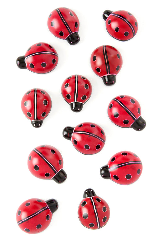 One Dozen Miniature Soapstone Good Luck Lady Bugs