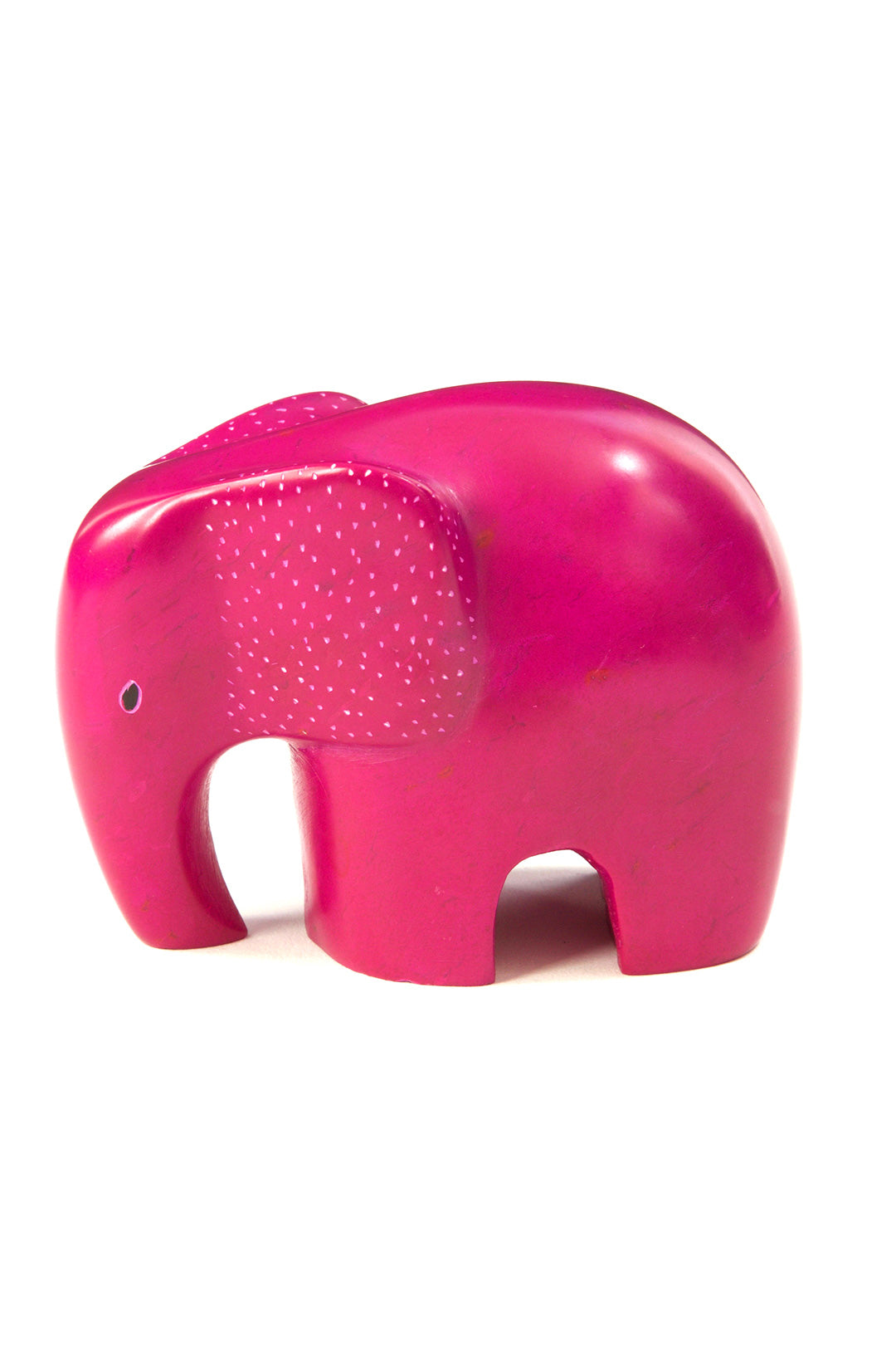 Pink Bashful Elephant Soapstone Sculpture