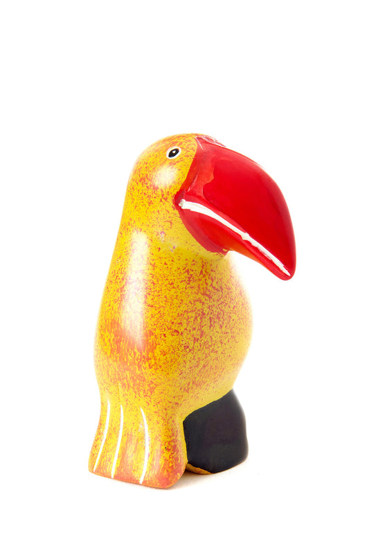 Small Soapstone Tropical Toucan in Orange & Red