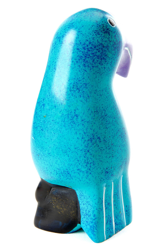 Large Soapstone Twilight Toucan in Purple & Aqua