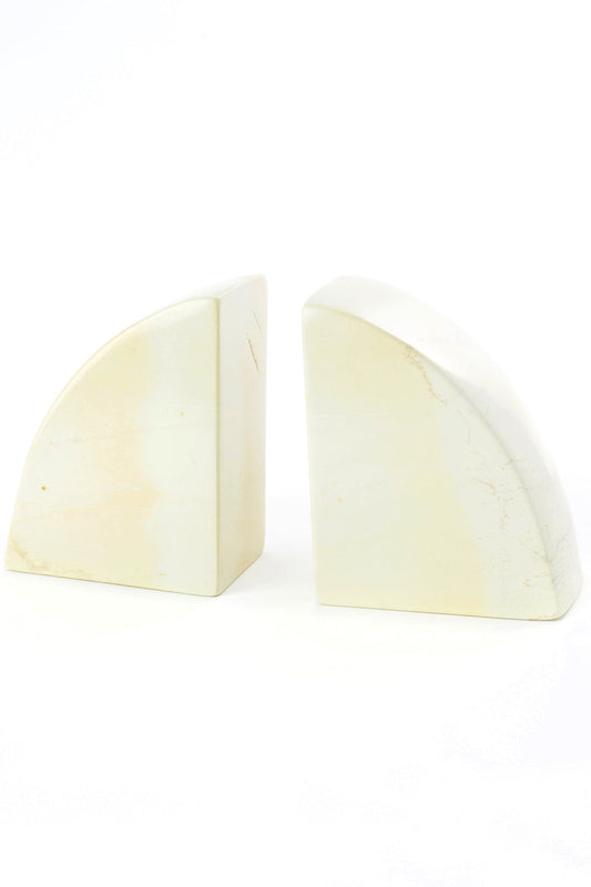 Natural Soapstone Deco Bookend Set