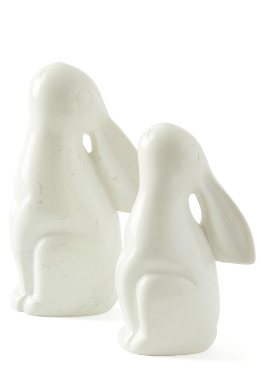 Natural Soapstone Singing Bunny Rabbits